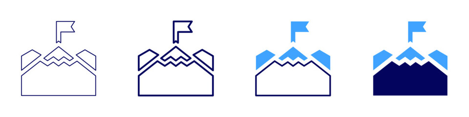 Success through focus icon in 4 different styles. Thin Line, Line, Bold Line, Duotone. Duotone style. Editable stroke