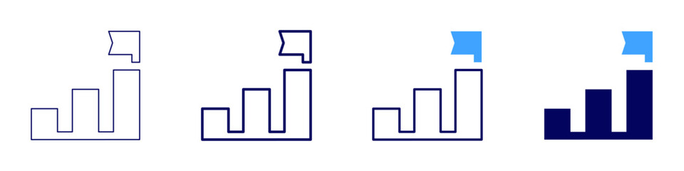 Successful people habits icon in 4 different styles. Thin Line, Line, Bold Line, Duotone. Duotone style. Editable stroke