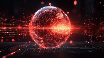 Obraz premium Global network connections, digital data flow, abstract background, technology concept
