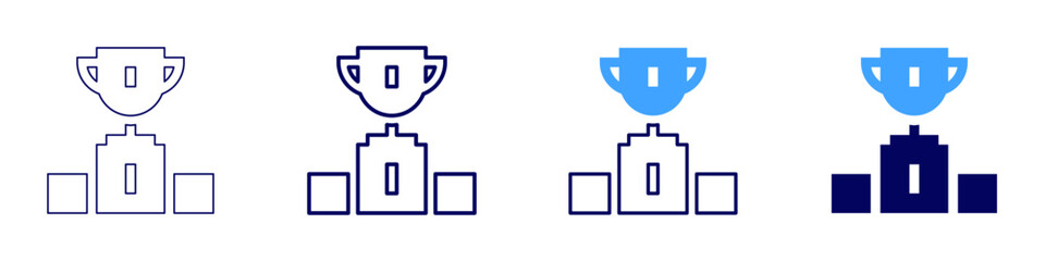 Unlocking personal success icon in 4 different styles. Thin Line, Line, Bold Line, Duotone. Duotone style. Editable stroke