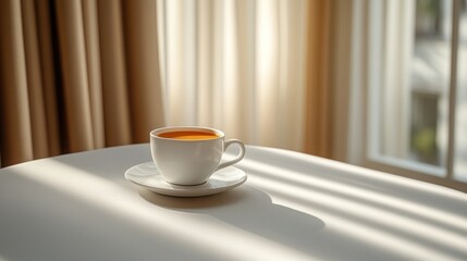 Fototapeta premium Sunny Teacup, Window, Morning, Relaxation, Home