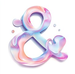 Colorful Abstract Ampersand Logo Design with Fluid Shapes