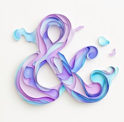 Fototapeta premium Colorful Abstract Ampersand Design in Pastel Shades and Curves