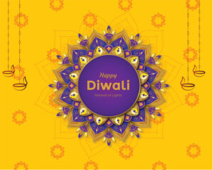 A bright and festive Diwali background with glowing lamps and decorative patterns, capturing the festival’s spirit.