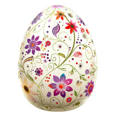 beautifully decorated egg featuring vibrant floral patterns and intricate designs, perfect for spring celebrations and festive occasions
