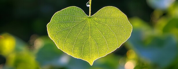 Heart-Shaped Leaf in Sunlight Nature's Perfect Symbol of Love and Renewal.