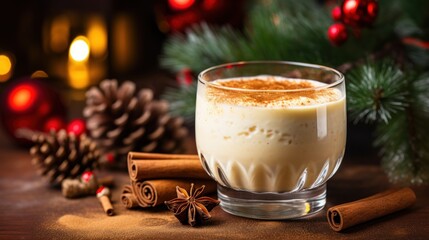 Festive Holiday Eggnog: A Creamy Delight with Cinnamon and Spice