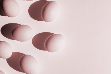 Easter eggs pink gradient color background