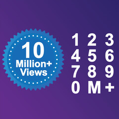 Complete million views pack of social media, Vector Greeting artwork different gradient background, best design for social media platform, editable vector file