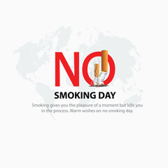 Fototapeta premium National no smoking day poster. Consumed cigarettes. abstract vector illustration design