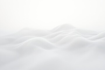 Soft white waves mimic serene hills in misty ambiance, gentle gradient.