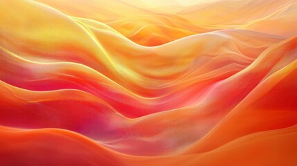 Obraz premium Abstract Orange and Yellow Waves: A Digital Art