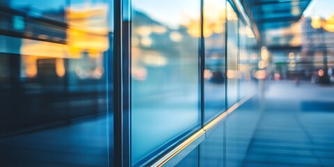 Fototapeta premium business blue glass wall 