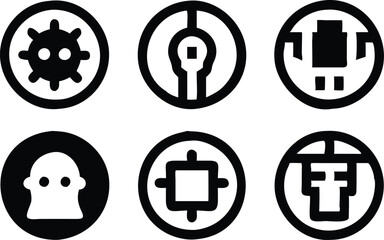 Artificial Intelligence Icon Set for Technology Use