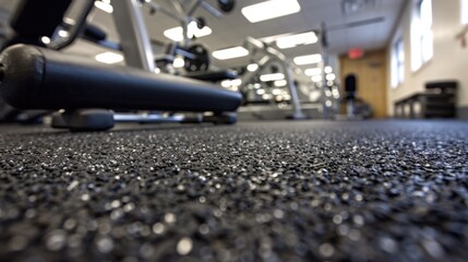 Fototapeta premium Rubber Flooring: In gyms, playgrounds, and kitchens, rubber flooring absorbs shock, provides durability, and is easy to clean, making it an excellent choice for active areas.