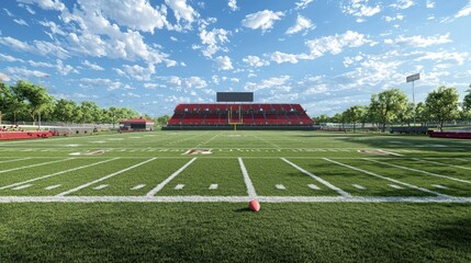 Obraz premium Vast American Football Field Under a Bright Blue Sky