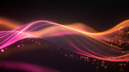 Neon wave lines with blend effect.