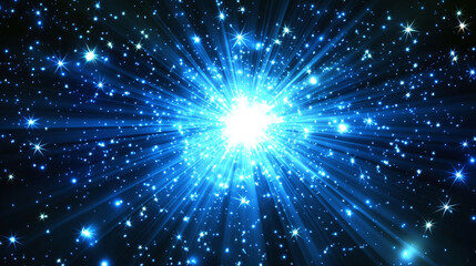 Fototapeta premium Light shine, Blue particle background