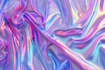 Abstract digital fabric. Sci-fi background. Holographic foil. Abstract Modern pastel colored holographic background in 80s style. Synthwave. Vaporwave style. Retrowave, retro futurism, panorama