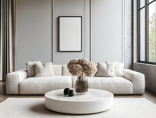 Modern interior design lifestyle at home elegant living room decor minimalist aesthetic cozy environment