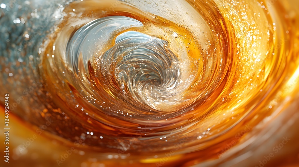 Poster dynamic intergalactic forms twist in a swirling vortex of vibrant colors and shapes creating a mesme
