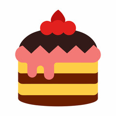 Cake vector, on white background.