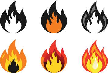 Fire vector icon, fire flames icon