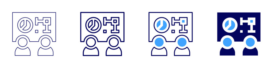 Sales techniques icon in 4 different styles. Thin Line, Line, Bold Line, Duotone. Duotone style. Editable stroke