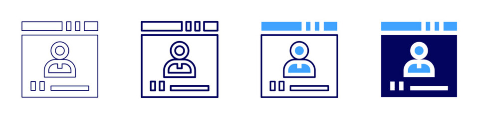 Training delivery icon in 4 different styles. Thin Line, Line, Bold Line, Duotone. Duotone style. Editable stroke