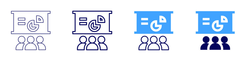 Training schedule icon in 4 different styles. Thin Line, Line, Bold Line, Duotone. Duotone style. Editable stroke