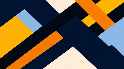Abstract Geometric Composition with Bold Colors and Shapes