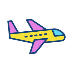 Airplane side view for international flights and travel