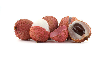 Fresh Lychee Fruit with Exposed Flesh
