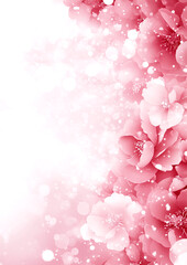 A beautiful pink background with a single pink flower in the foreground. The background is a soft, pastel pink color, while the flower is a vibrant, bold shade of pink. The image has a dreamy