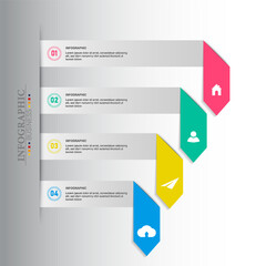 4 arrows infographic elements. Business template for presentation.