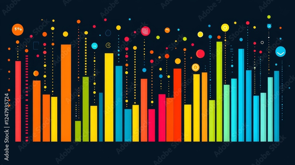 Poster abstract colorful data visualization chart graphic design element for business presentation