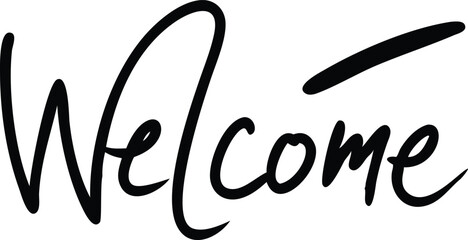 Elegant Handwritten Welcome Text Design