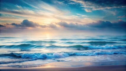 Obraz premium Softly lapping waves fade into a hazy