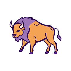 Mighty bison cartoon illustration