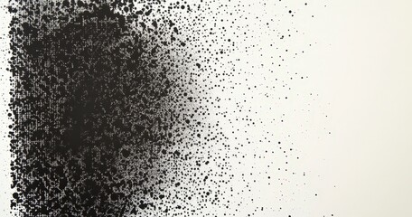 Abstract Black and White Paint Splatter with Grunge Texture Effects
