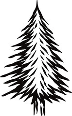 Naklejka premium pine trees silhouette vector art
