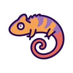 Cute chameleon cartoon illustration