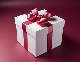 Obraz premium A gift box that is suitable for Valentine's gifts. Valentine's celebrations are synonymous with pink and red, these colors make gifts more romantic