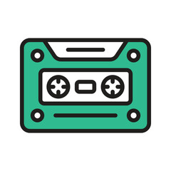 An icon of cassette in modern style, multimedia device vector