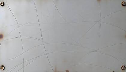 Aged White Metal Plate with Scratches and Rust Spots