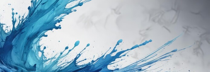 Fototapeta premium Watercolor blue splash with subtle texture and fading edges, soft watercolor effect, fluid motion.