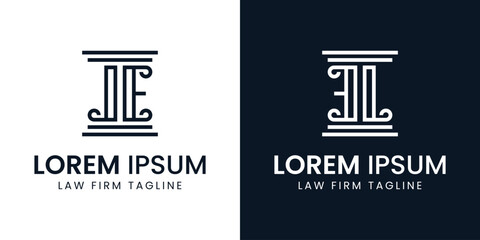 Letters EJ or EL Pillar Logo, for business related to lawyer with JE EJ EL LE initials
