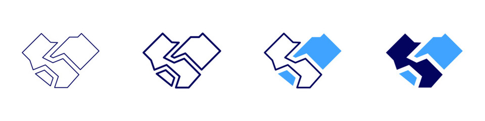 Collective collaboration icon in 4 different styles. Thin Line, Line, Bold Line, Duotone. Duotone style. Editable stroke