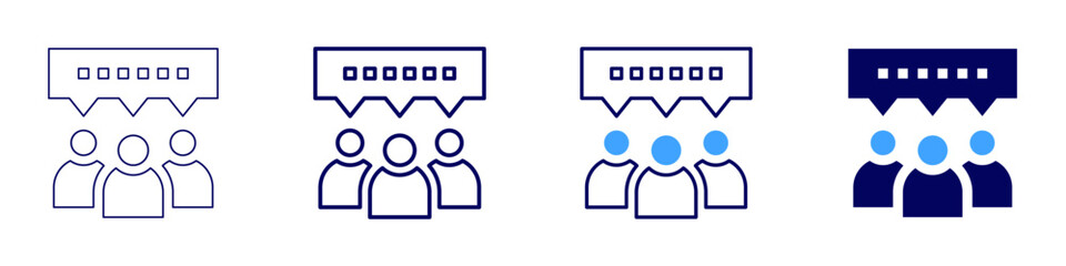 Collective decision icon in 4 different styles. Thin Line, Line, Bold Line, Duotone. Duotone style. Editable stroke