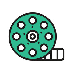 Doodle design icon of movie roll, ready To use